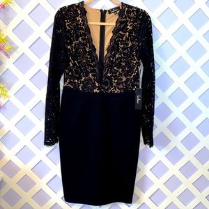 Lulu’s Black Lace BodyCon Dress XL